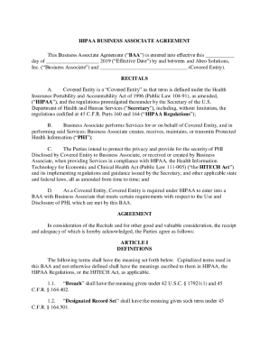 HIPAA Business Associate Agreement