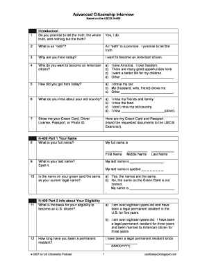 USCIS N-400 Citizenship Application