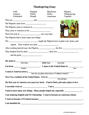 Thanksgiving Essay Template