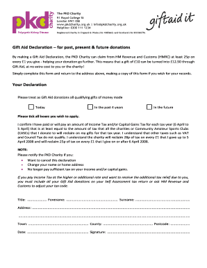 Gift Aid Declaration Form