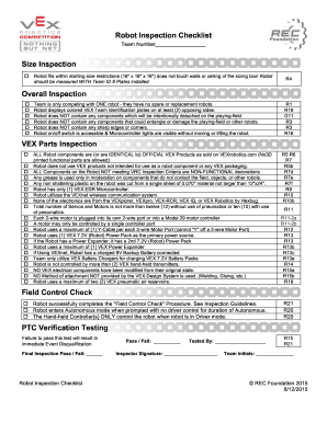 Robot Inspection Checklist