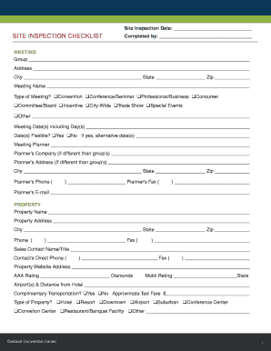 Site Inspection Checklist