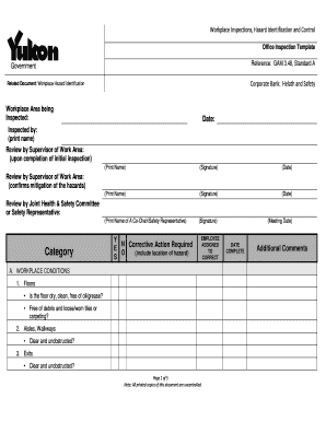 What is tor in school sample - 5 Office Inspection - Template - Hazard Identificationdoc