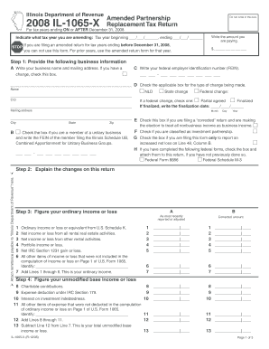 Illinois Amended Partnership Tax Return