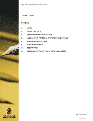 QBE Travel Insurance Claim Form