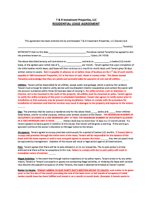 Residential Lease Agreement