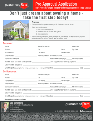 Mortgage Pre-Approval Application