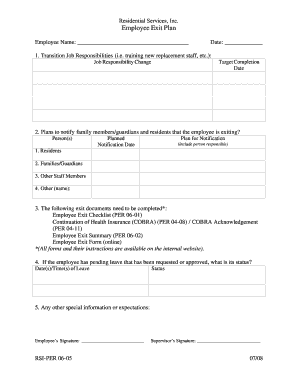 Employee Exit Plan
