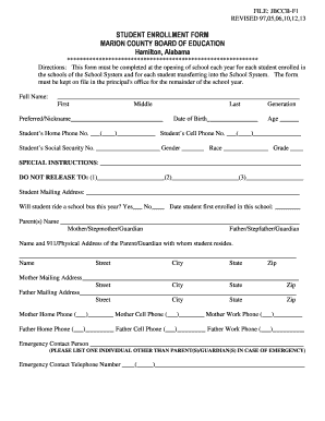Student Enrollment Form