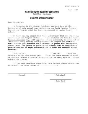 Excused Absence Notice