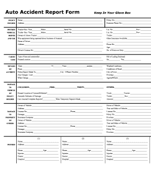 Auto Accident Report Form