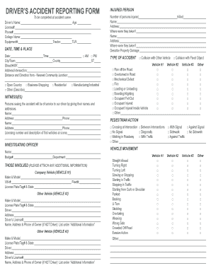 Driver's Accident Reporting Form