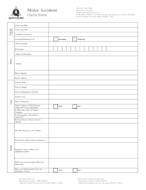 Motor Accident Claim Form
