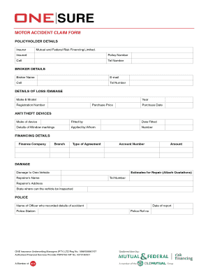 Motor Accident Claim Form