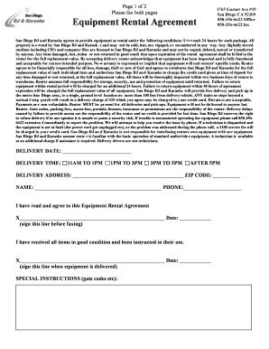 Equipment Rental Agreement
