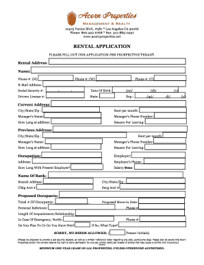 Rental Application