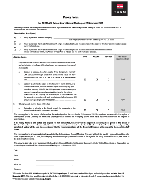 Fillable Online Proxy Form UK intranet - tormcom Fax Email Print ...