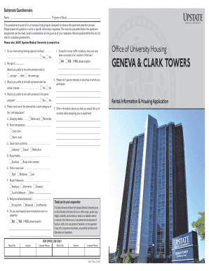 SUNY Upstate Medical University Housing Application