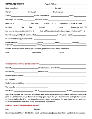 Rental Application Form