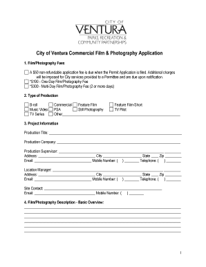 How long does it take to make a tv series - City of Ventura Commercial Film Photography Application