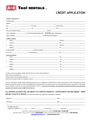 Credit Application Form