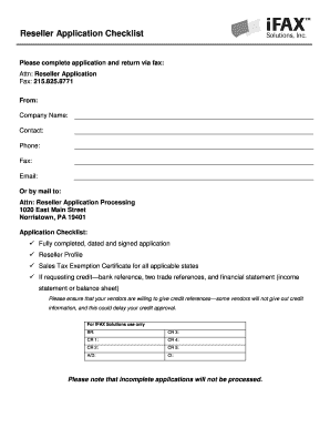 Reseller Application Form