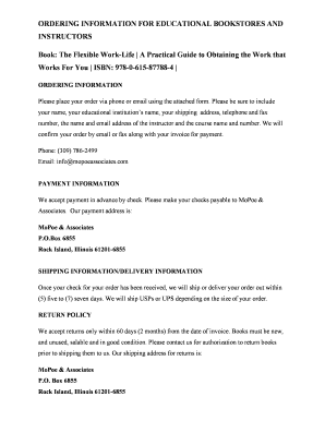 Book Order Form for Educational Institutions