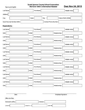 IRS Form 1095-C Information