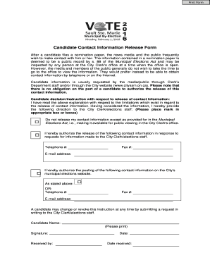 Candidate Contact Information Release Form