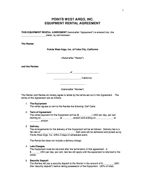 Equipment Rental Agreement