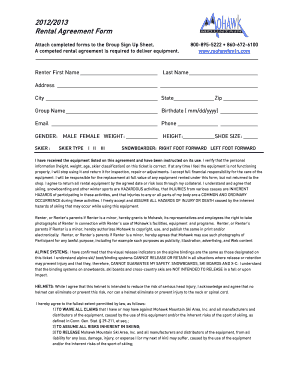 Rental Agreement Form