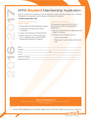 APPA Student Membership Application
