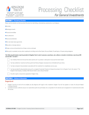 Investment Direction Form for General Investments