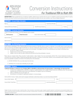 Traditional to Roth IRA Conversion Form