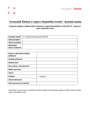 Criminal Record Extract Request Form