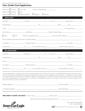 American Eagle Visa Credit Card Application
