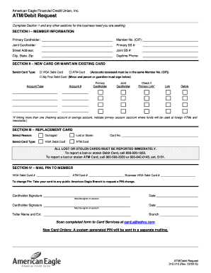 American Eagle ATM/Debit Request Form