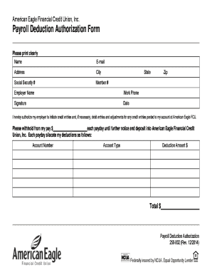 Payroll Deduction Authorization Form