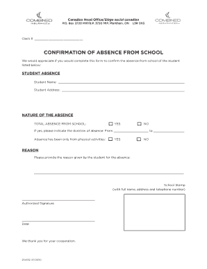 Confirmation of Absence from School