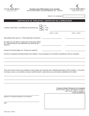 Certificate of Employer