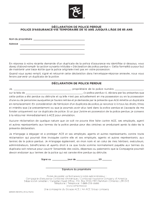 Déclaration de police perdue