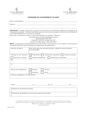 Demande de changement de nom