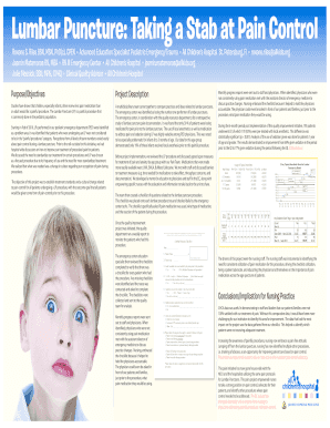 Pediatric Lumbar Puncture Pain Management Checklist
