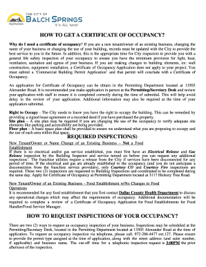 Fillable Online HOW TO GET A CERTIFICATE OF OCCUPANCY Fax Email Print ...