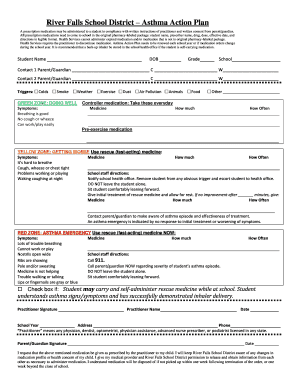 Asthma Action Plan Form