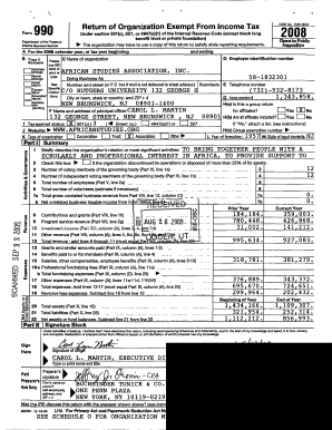 Form 990 Return of Organization Exempt From Income Tax