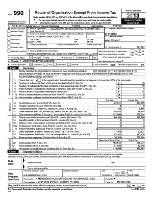 Form 990 2013 Tax Return