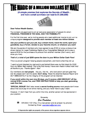 Million Mail Program License Form
