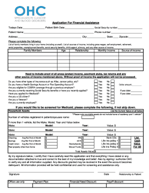 Application For Financial Assistance