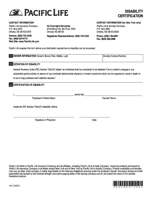 Disability Certification Form